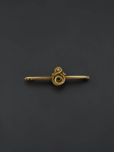 Spilla a barretta in oro giallo 18 carati (750/100