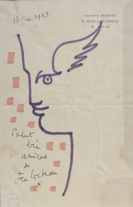 Jean COCTEAU (1889-1963)
Rostro, 1963
Técnica mixt