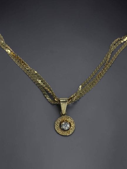 Collana in oro giallo 14 carati (585/1000) con tri