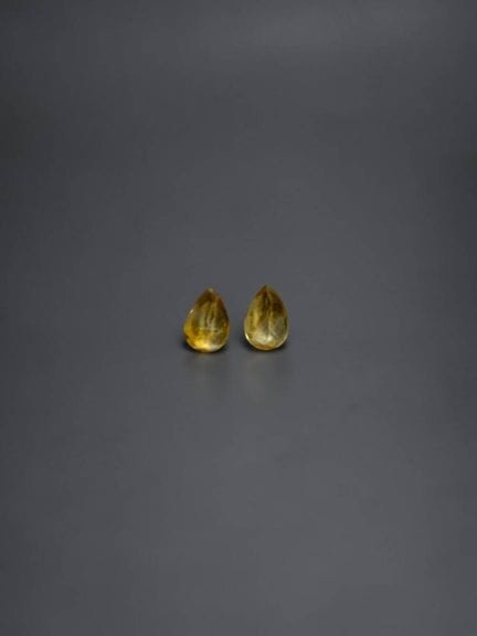 Pair of pear-shaped citrines, 6.2 × 4.3 mm, approx