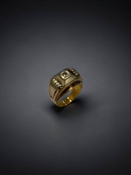 18K yellow, rose, and gray gold ring (750/1000) se