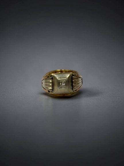 Anello in oro giallo, rosa e grigio 18 carati (750