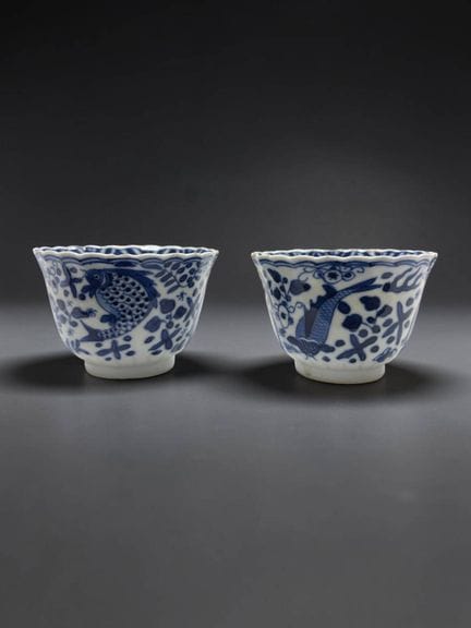 CHINA - Siglo XIX o posterior
Par de tazas de porc
