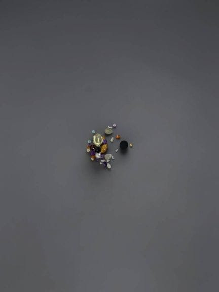 Assortment of various gemstones, including navette