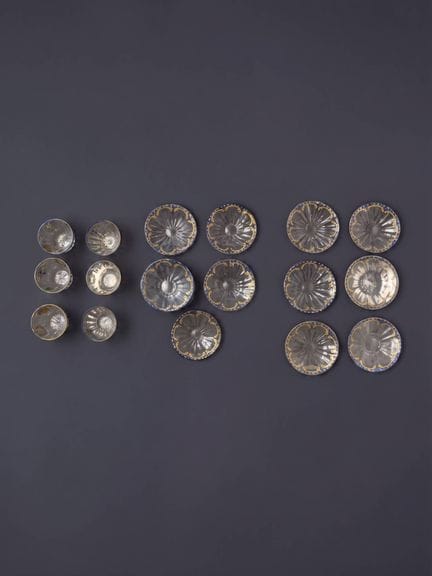Juego de vajilla de cristal de Bohemia con decorac
