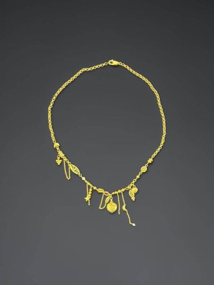 Collana in oro giallo 18 carati (750/1000) con mag