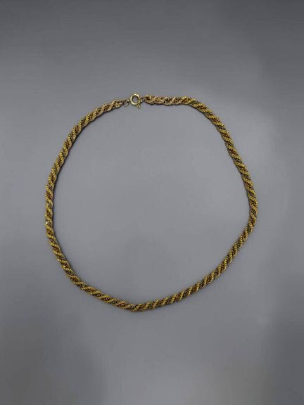 Collana in oro giallo, grigio e rosa 18 carati (75