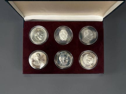 6 silver coins (925/1000) from the “Presidents of 