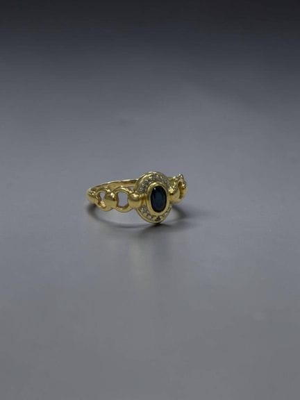 18K yellow and white gold ring (750/1000) set with