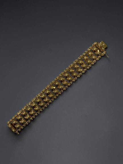 Bracciale articolato in oro giallo 18 carati (750/