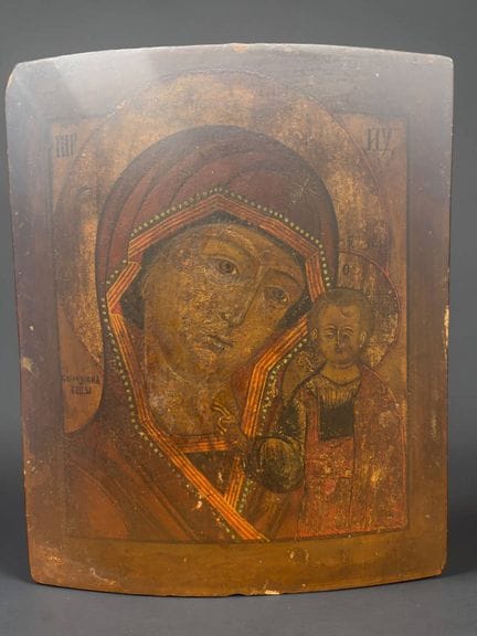 Icône de la Mère de Dieu de Kazan.
Tempera sur boi