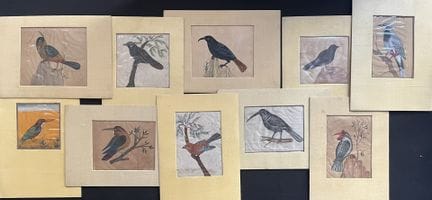 INDE
Suite de 10 gravures rehaussées à la gouache 