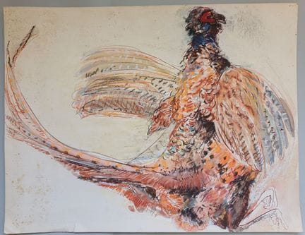 Claude BOGRATCHEW (né ne 1936). Faisan. Dessin ori