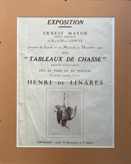 AFFICHE de l'exposition "Tableaux de chasse" (aqua