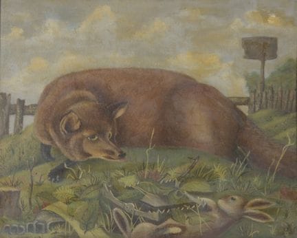 École FRANCAISE du XIXe siècle. 
Renard et le pièg