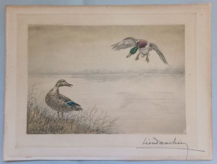 Léon DANCHIN (1887-1938) (d'après). 1. Deux canard