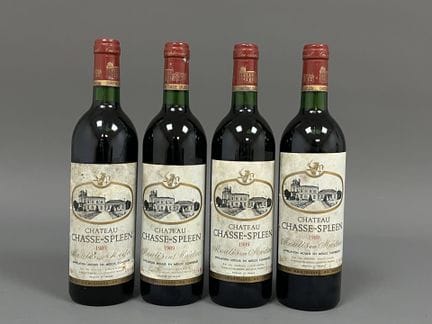 4 bouteilles de château Chasse Spleen, Moulis en M