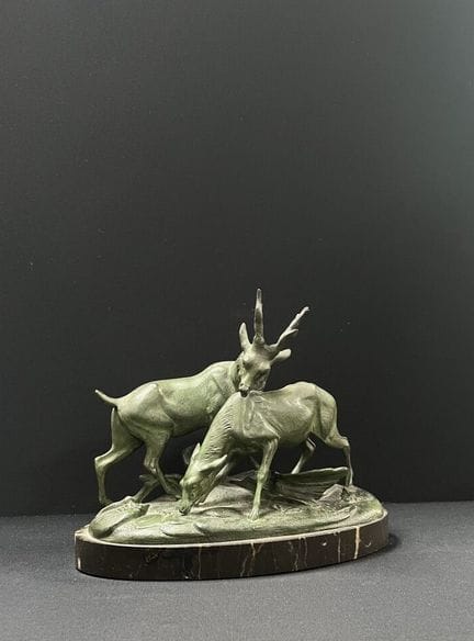 Auguste Louis DION (1827-?)
Couple de cerfs (c.190