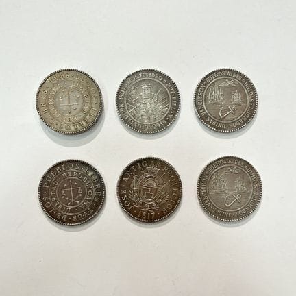 Sei medaglie commemorative uruguaiane in argento, 