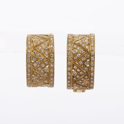Pair of openwork 18K yellow gold clip-on earrings 