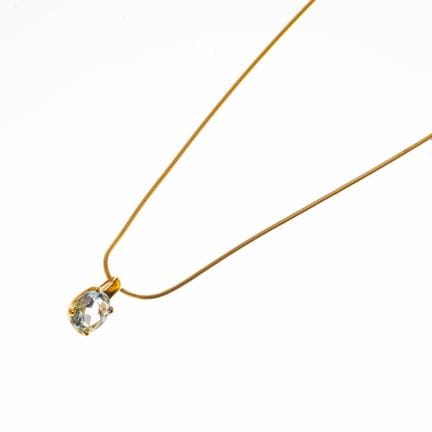 18K yellow gold snake-style pendant and chain set.