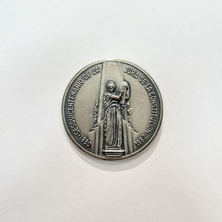 Medaglia uruguaiana in argento con conio PLATA, co