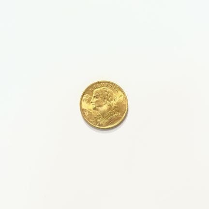 Moneta d'oro svizzera a 900, del valore di 20 fran