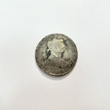 Moneta spagnola d'argento 896 del valore di 8 real