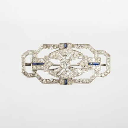 Art Deco brooch in the form of a plaque, crafted i