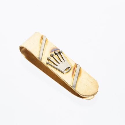 18K yellow and white gold bill clip decorated with