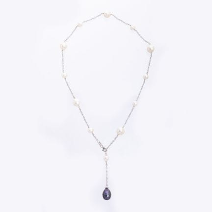 Collana a maglie in oro bianco 18 carati, imprezio