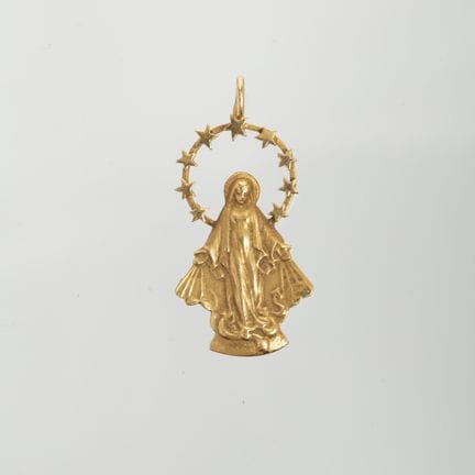 Religious pendant in 18K yellow gold. "Virgin Mary