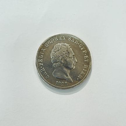 Moneta italiana del Regno di Sardegna in argento 9