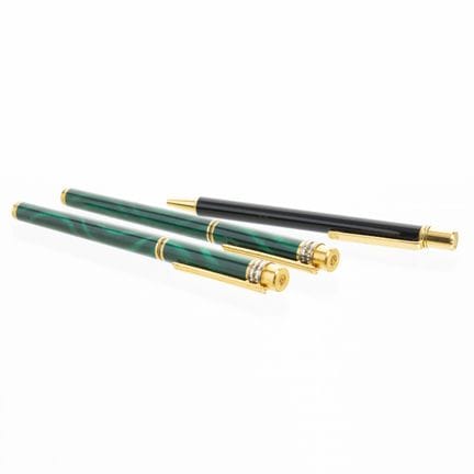 Tre penne a sfera del marchio Cartier, modello Mus
