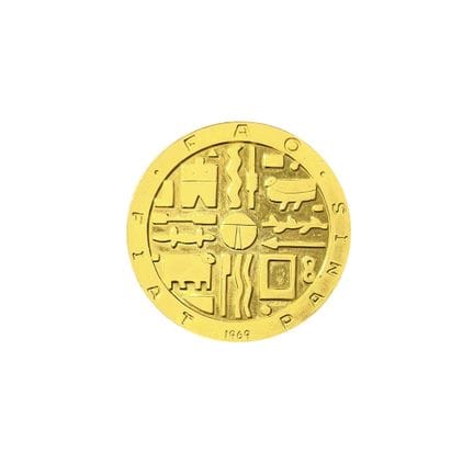 Prova di conio di una moneta uruguaiana in oro 900