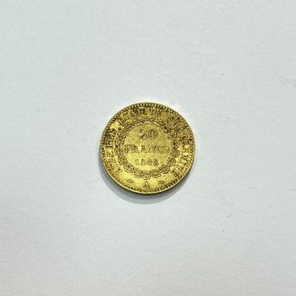 Moneta d'oro francese da 900, del valore di 20 fra