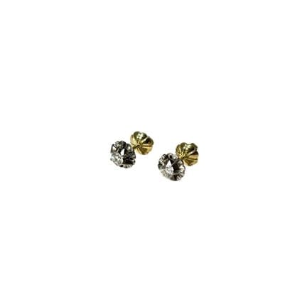 A pair of 18K yellow gold earrings with 18K white 