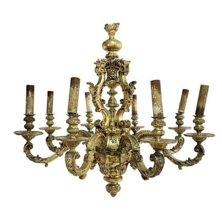 Grand lustre de style Louis XIV ou Régence, en bro