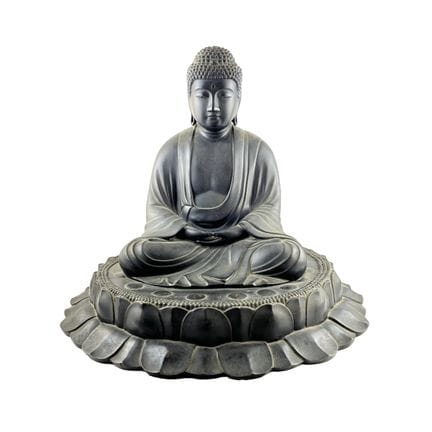 Grande sculpture orientale en bronze à patine fonc