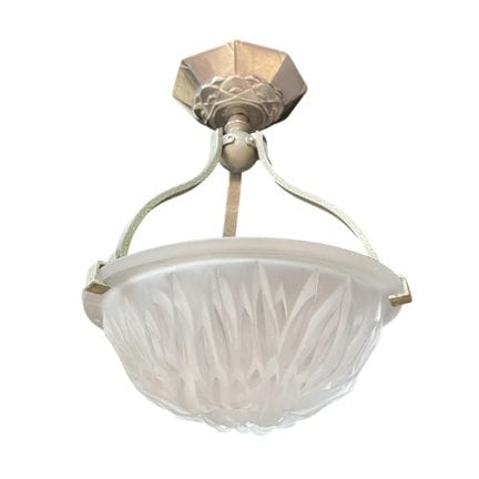 Plafonnier Art déco en verre dépoli de style Laliq