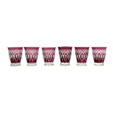 Lot de six verres en cristal de Bohême taillé et f