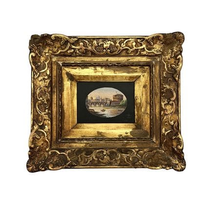 Plaque italienne en micromosaïque. « Vue de Rome »