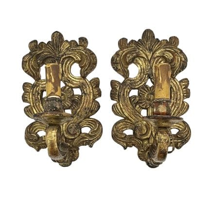 Paire d'appliques florentines à une lumière, en bo