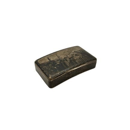 Boîte à pilules russe de poche en argent, ornée d'