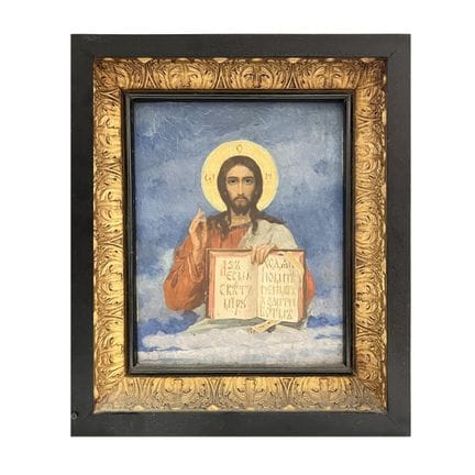 Icône orthodoxe du XIXe siècle représentant un « C