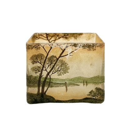 Jardinière en verre camée Legras. « Paysage lacust
