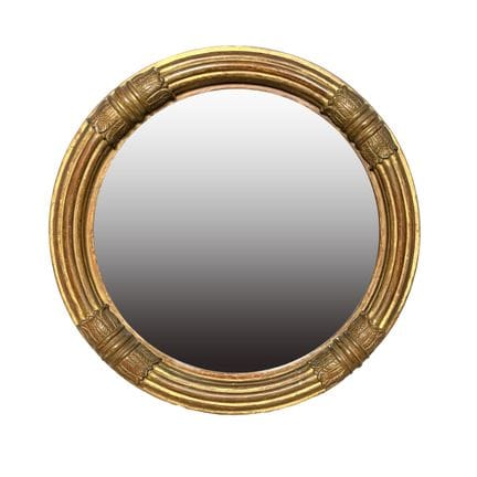 Miroir mural, biseauté, de forme circulaire, avec 