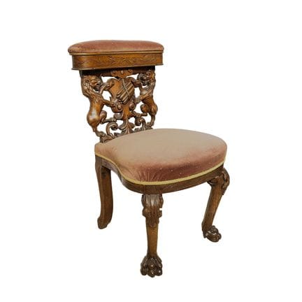 Fauteuil de fumeur du XIXe siècle, de style Forêt-