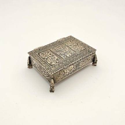 Cigarière de table mexicaine en argent. 4 x 10 x 7