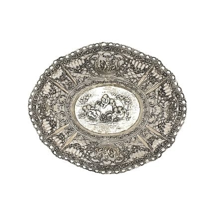 Centre de table allemand en argent 800 ajouré et c